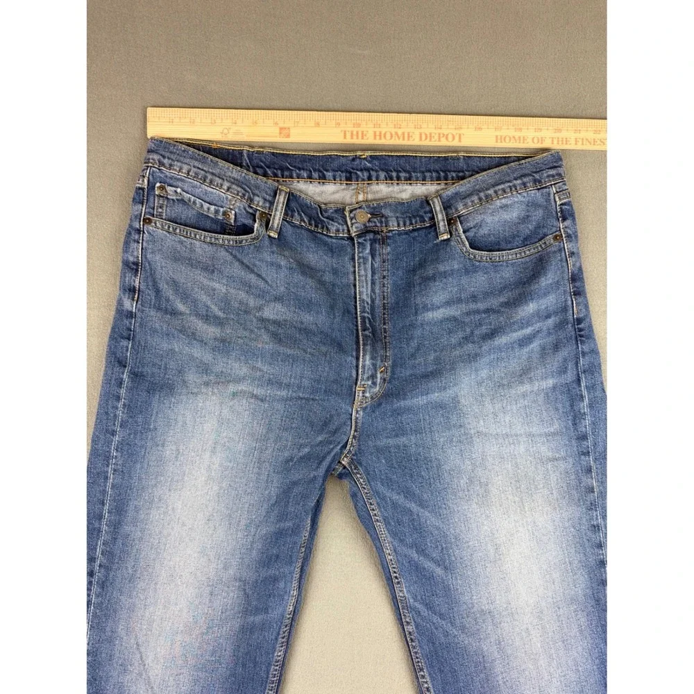Levis 514 Straight Fit Mens Blue Denim Jeans 42x32 Medium Wash 00514-0857